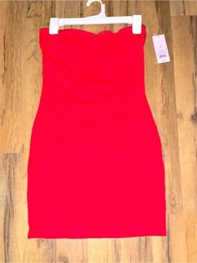 wild fable Strapless Red Bodycon Tube Dress
